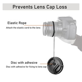 2 Pack 49mm Front Lens Cap Cover and 2Pcs Lens Cap Keeper Cord, Fit for Canon EF 50mm f1.8, EF-M 15-45mm f3.5-6.3, Sony E 55-210mm f4.5-6.3, E 35mm f1.8, E 50mm f1.8 and Other All 49mm Filter Thread
