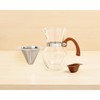 Fino Pour-Over Coffee Maker, Borosilicate Glass and Bamboo Handle, Stainless