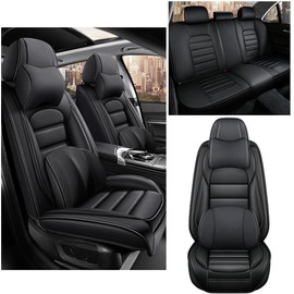 Cscevt 5 Seat Covers for Genesis GV70 2022-2023 Leather Car Seat Covers Waterproof Anti-Slip Car Seat Protectors Comfort Automotive Seat Covers with Airbag（Luxury,Classic Black）