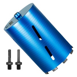 SALI Diamond Core Drill Bits 6 1/4" Diameter 10"/254mm Drilling Depth 5/8-11" Thread Core Bit Turbo Laser-Welded Segments for Cured Concrete with Brick, Block, Masonry, with Two Adapters