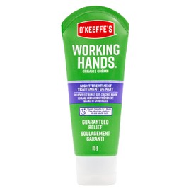 O'Keeffe's Working Hands Night Treatment Hand Cream, Restorative Lotion Works While You Sleep, Deep Conditioning Oils, 3oz/85g Tube, White (Pack of 1), K4200502