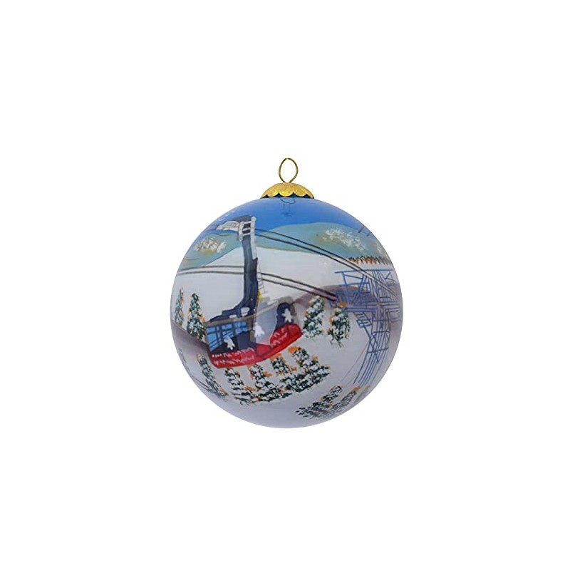 Blown Glass Christmas Ornament | Winter Tram Jackson Hole |