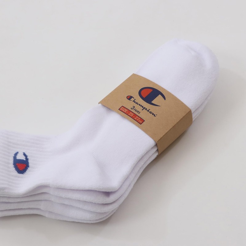 Champion CMSCY202/CMSCH202 Men's Solid Socks, Half Pile, One Point Logo,