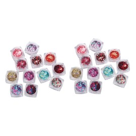 Healvian 36 Pcs DIY Manicure Charm Sequins Heart Design Nails Paillettes Decals Set (Random)