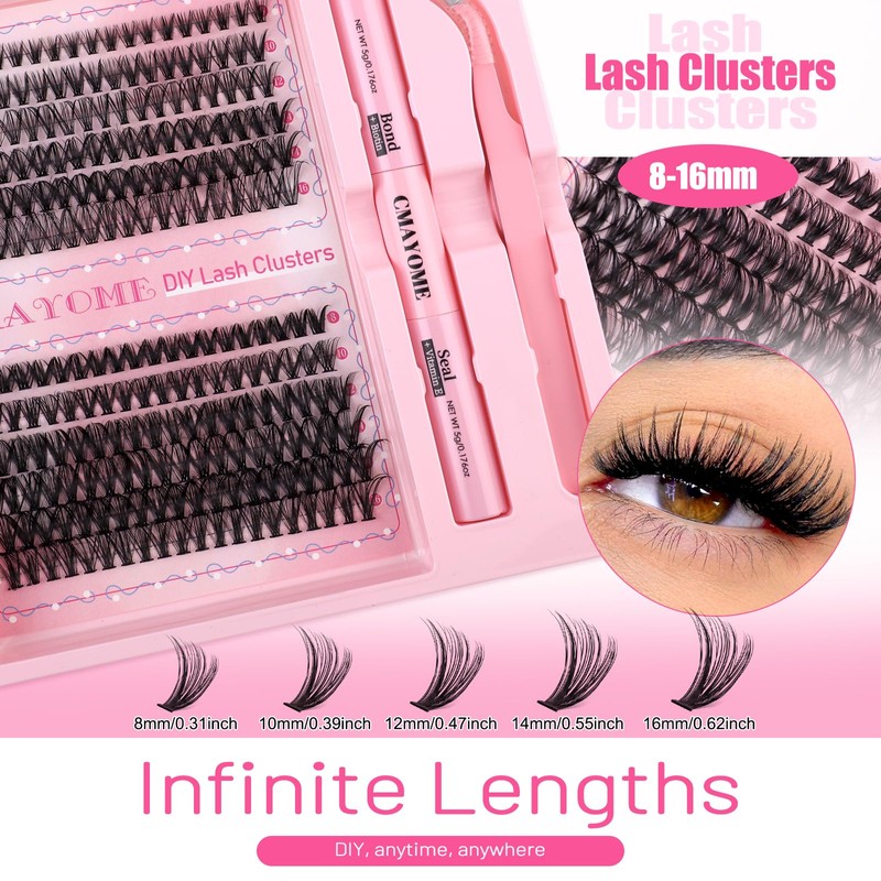 Lash Clusters Kit 240Pcs 30D 40D Individual Lash Extensions, DIY