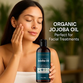 SOULSATION Organic Jojoba Oil for Skin, Hair & Face (8oz) | 100% Pure, Natural Cold Pressed - Hydrating Carrier Oil Hexane Free
