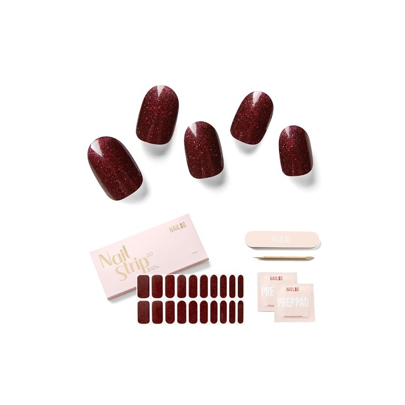 NAILOG Tiras De Gel Semicurado Para Uñas (20 Pegatinas/Envolturas Extra
