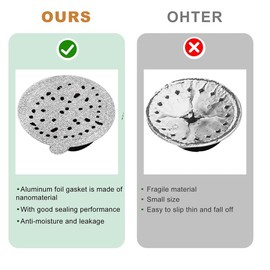 NISHZHU Aluminium Foil Lid Seals - Reusable Capsules and Coffee Pods, 120 Pieces for Vertuoline Vertuo, Reusable Coffee Pad Covers, 62 mm