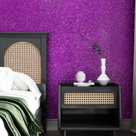 VaryPaper Purple Chunky Glitter Wallpaper Peel and Stick Decorative Glitter Contact Paper for Cabinets Removable Self Adhesive Sparkle Sequin Purple Wallpaper for Bedroom Accent Walls 15.7''x78.7''