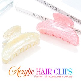 CASDRE Acrylic Hair Clips Medium Strong Hold Hair Claw Clips Non Slip Hair Jaw Clips for Women (Color A, One Size)
