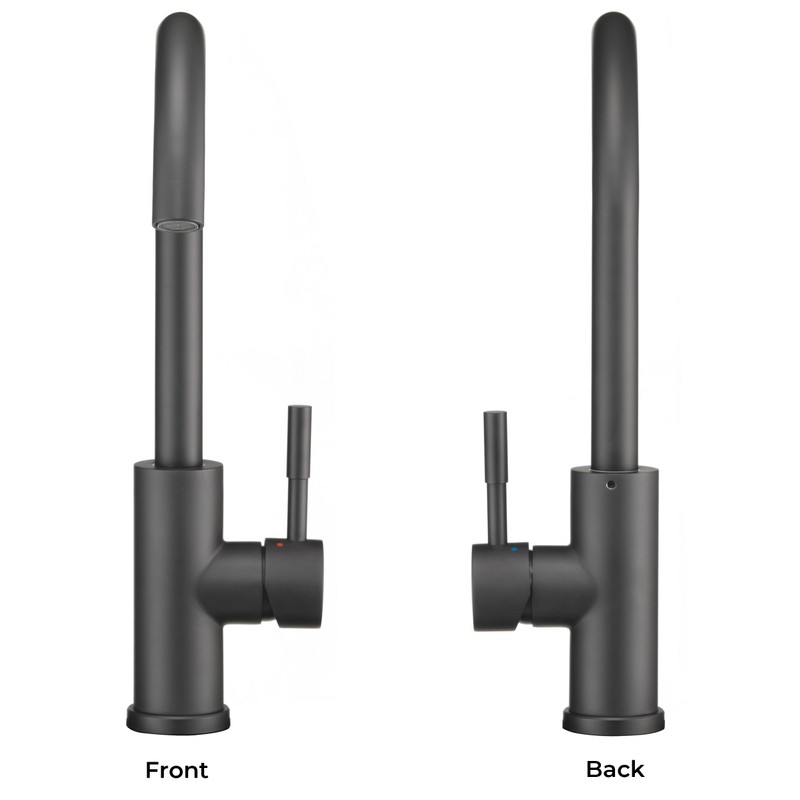 Dura Faucet Streamline Gooseneck RV Kitchen Faucet - Matte Black