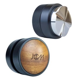 53mm Espresso Distributor, Distribution Tool Aluminum Alloy, Stainless Steel and Walnut Wood Cap, Adjustable Height Leveler for 54mm Portafilters, Espresso Coffee Accessories