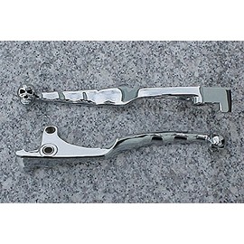 i5 Chrome Skull Front Brake & Clutch Levers for Kawasaki Ninja ZX7 ZX7R ZX9 ZX9R ZX11 ZRX 1100 1200 ZRX1100 ZRX1200 Vulcan 88 VN 1500 1600 Classic Drifter Nomad Mean Streak