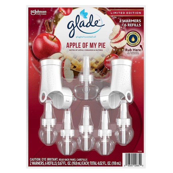 Glade PlugIns 2 Warmers + 6 Refills Holiday (Apple of My Pie)