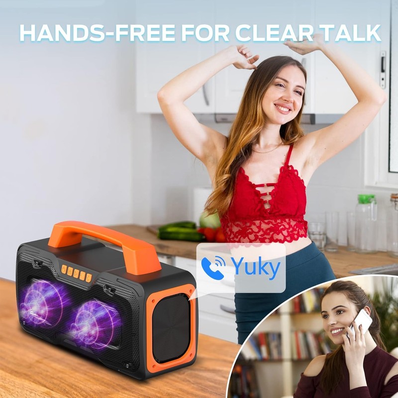 BUGANI Bluetooth Speaker, 80W Powerful Portable Wireless Speaker IPX7 Waterproof,