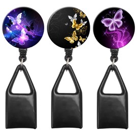 Retractable Lighter Holder with Belt Clip Decorative Badge Clip for lighters Retract Extension 24inch (Butterfly Holder)
