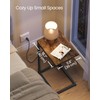 VASAGLE C-Shaped Side Table, End Table with Charging Station, C
