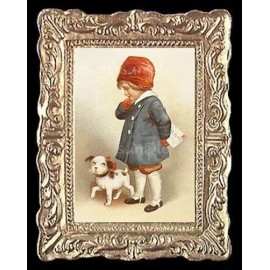 Unbranded Christmas Puppy Miniature Dollhouse Picture