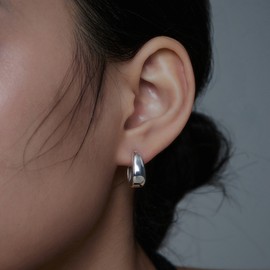 [D.Silver] Silver 925 Mystic Curve One-Touch Earrings Silver / [D.Silver] 실버925 미스틱 커브 원터치 귀걸이 실버
