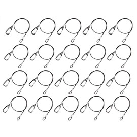 MOUNTAIN_ARK 20 Pack 20" Black Safety Security Cable for DJ Stage Lighting Par Light, Stainless Steel Wire with Buckle and Looped End, Load 22lbs