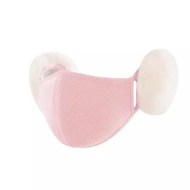 Double Layer Warm Mask - Cold Weather Winter Use, Face Warmer, Breathable, Washable and Reusable, Outdoor Wind and Cold Masks (Pink)