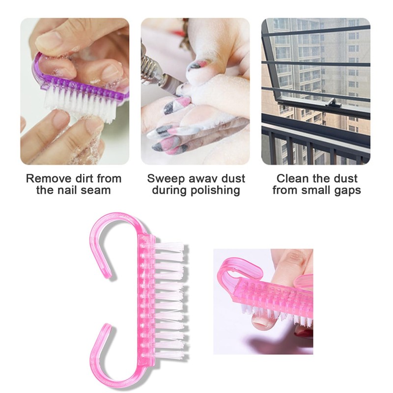 6 Pcs Nail Cleaning Brush with Handle Grip, Hand Scrubbing