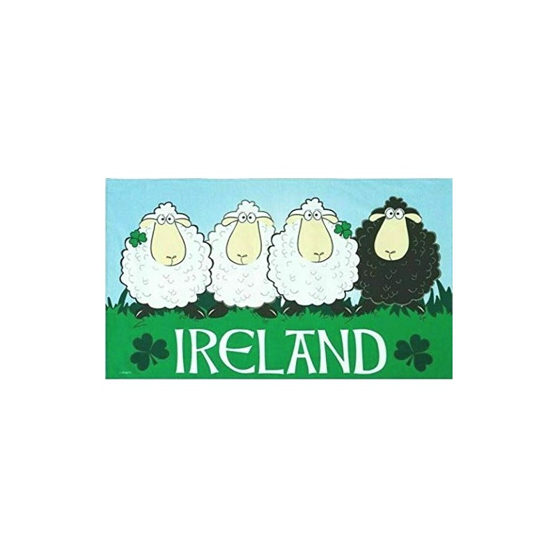 Ireland Tea Towel Irish Black Sheep White Novelty Cartoon Souvenir