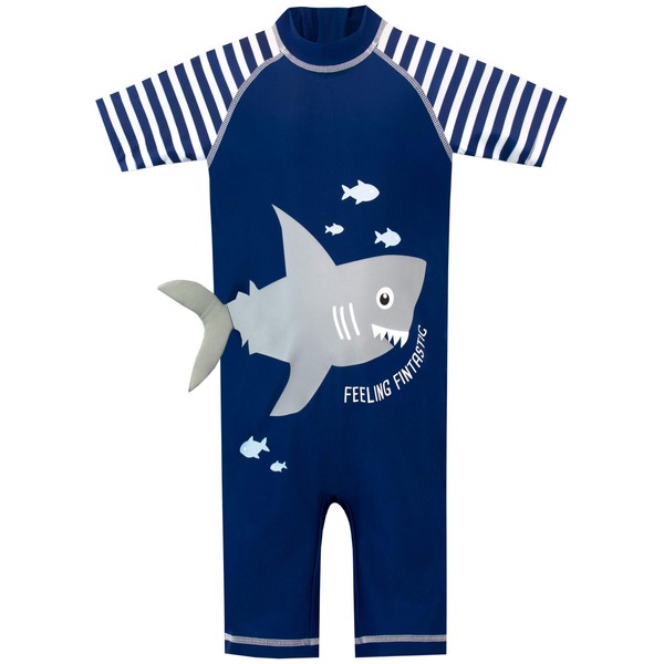 Harry Bear Boys Shark Swimsuit, Blue