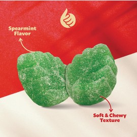 Spearmint Leaves 2-Pound Bag | Unwrapped Jelly Candy | Soft and Chewy Spearmint Candy Bulk | Old School Mint Jelly Treat for Parties and Everyday Snacking
