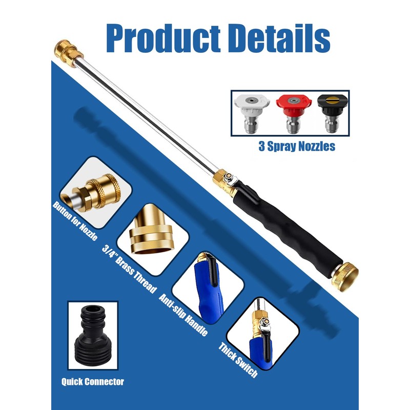 Hydro Jet Hose Nozzle, High Pressure Water Nozzle for 3/4"