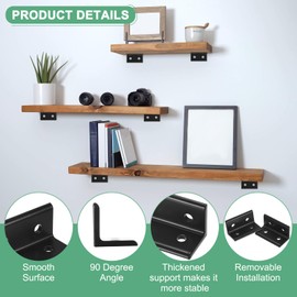 M METERXITY 4-Pack Heavy L-Shape Corner Brace, 1.18 x 1.18 in Aluminum Alloy Right Angle Brackets for 3D Printers/CNC Laser Cutting/Robotic Projects, Fastener Joint [Black]