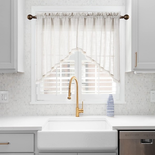 BD BEDA HOME Beda Home Tassel Linen Textured Swag Curtain