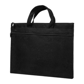 Portable Document Bag A4 Document Holder Pouch File Case Briefcase Waterproof Oxford Bag with Handle Pockets Files Tote Bag Stationery Organizer for Office School Books Meeting Travel