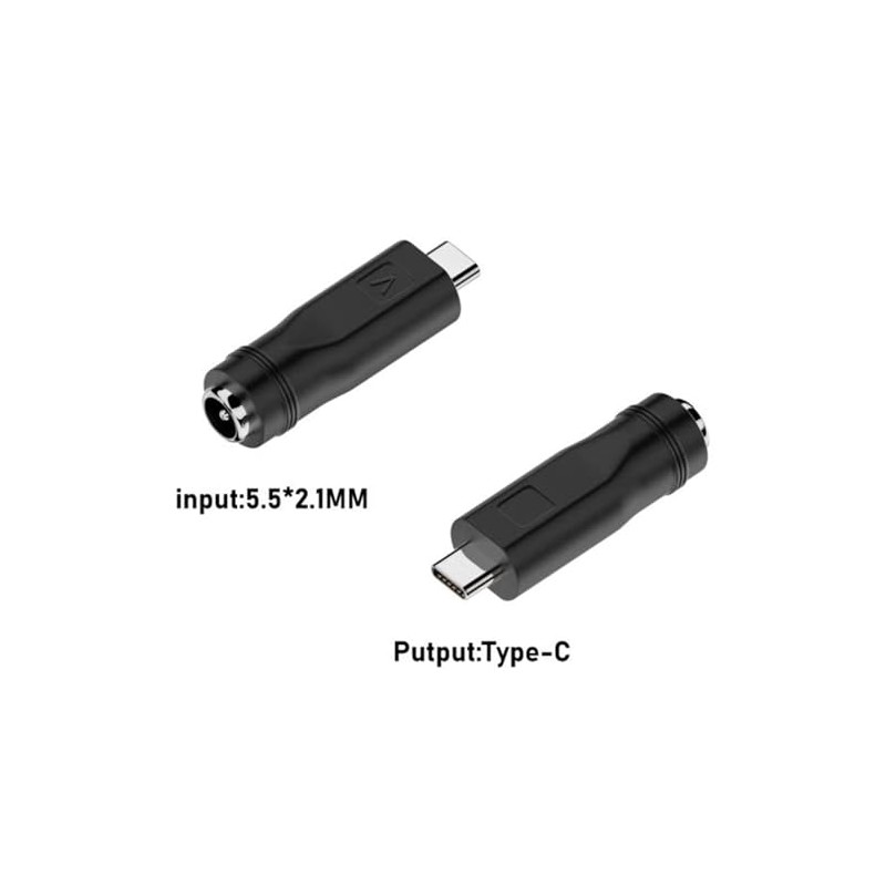 Artilits DC Adapter 2.1mmx 5.5mm to USB C Female, 5.5x2.1mm