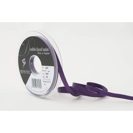 Berisfords Double FACE Poly Satin Ribbon, BlackBerry, 7 mm