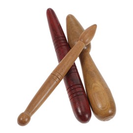 IWOWHERO 3pcs Wooden Acupuncture Stick Guasha Massage Wand Roller for Face Reflexology Tools for Feet Wood Massaging Board Jade Guashas Facial Scraping Plate Massage Supplies