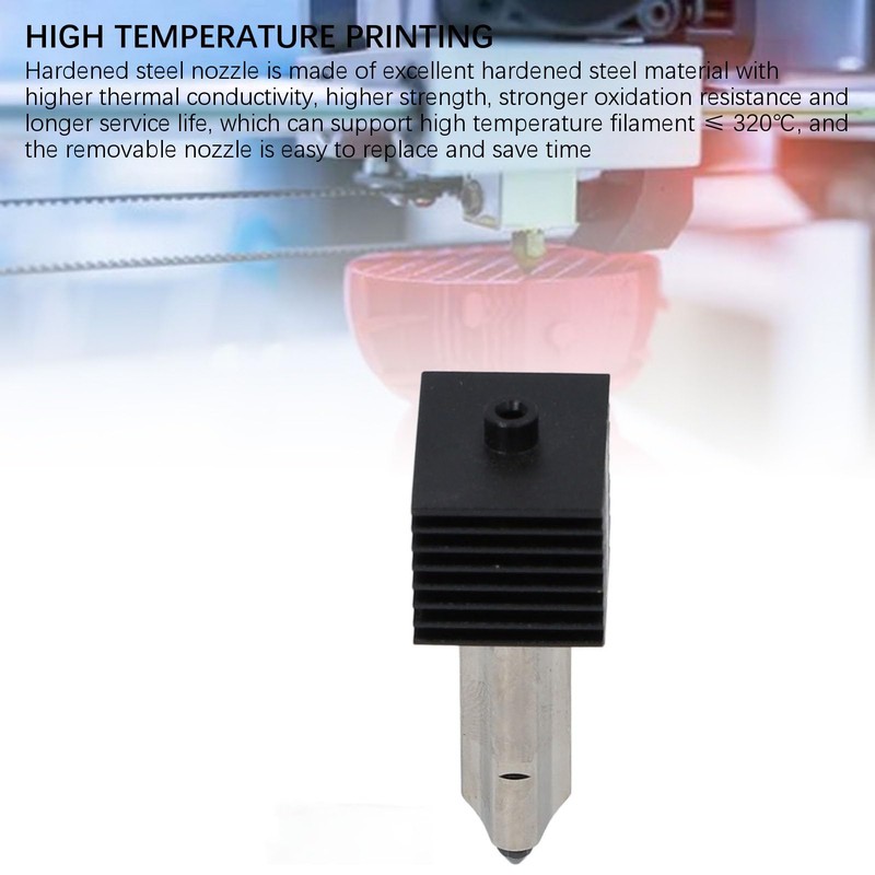 Nozzle Hot End Kit, Removable Steel Nozzle, Brass Heating Block