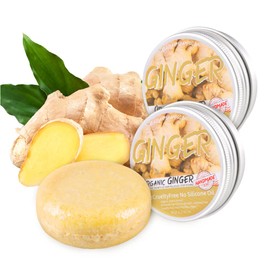 Ginger Shampoo Bar for Hair Regrowth and Anti-Dandruff - 2 Pack Natural Organic Soap for Hair Growth and Anti-Itching