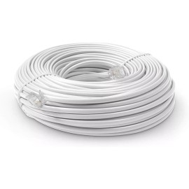 Belcity Phone Modular Plug to Plug Extension Cord, 100 ft. - White