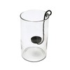 Creative Co-Op Glass Hurricane with Metal Candle Holder, Black, 12.5"