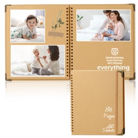 Joyberg Scrapbook 80 Pages, Scrapbook Supplies 8 x 8 In, Scrapbook Album Suitable for Album Memory Book Wedding, Anniversary Family, DIY Craft Projects (Brown)
