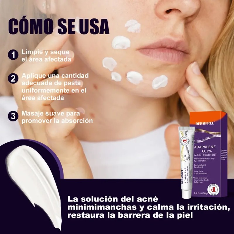3 Gel Facial Anti-piel Acne Con Adapalene Para Piel Acnes
