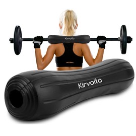 Rubber Barbell Pad, Squat Pad, Hip Thrust Pad, Easy to Install, No Straps Needed, for Both Heavy Weights & Lower Weights (15.5 * 3.5 * 3.5 in, Black)