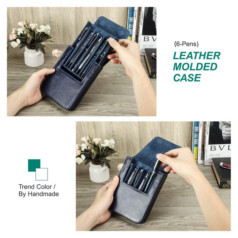 HIRAM Genuine Leather 6 pcsSTEEL 💎, BLUE, non