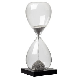 Torre & Tagus Magnetic Hourglass Sand Timer - 60 Second / One Minute Magnetic Sand Clock with Gray Magnet Iron Powder and Black Base, Hand-Blown Hour Glass for Office Desk, Home Study, Games Room