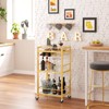 TUTOTAK Bar Cart, Home Bar Serving Cart with 3-Tier Mirrored