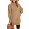 Famulily Womens Turtleneck Batwing Jumpers Oversize Rib Knit Pullover Top