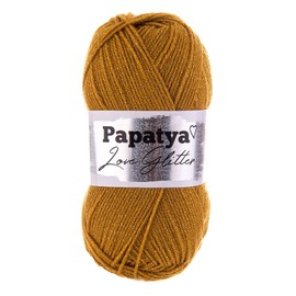 Papatya Love Glitter Knitting Yarn 100 g Crochet Yarn Glitter Wool Choice of Colours Colour: 8750 Mustard Yellow