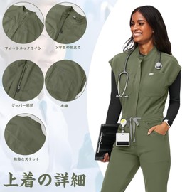 WEEOATAR Scrub, Unisex, Medical Scrub, Jumpsuit, Dress, Stretchy, Comfortable, Wrinkle Resistant, Nursing Work Clothes, Jumpsuit, Designed to Prevent Light Leakage, Odor Resistant, blue, L