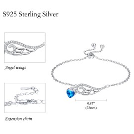 Palpitate Angel Wings Sterling Silver Bracelets for Women - Angel Wings Jewelry Gifts